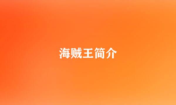 海贼王简介