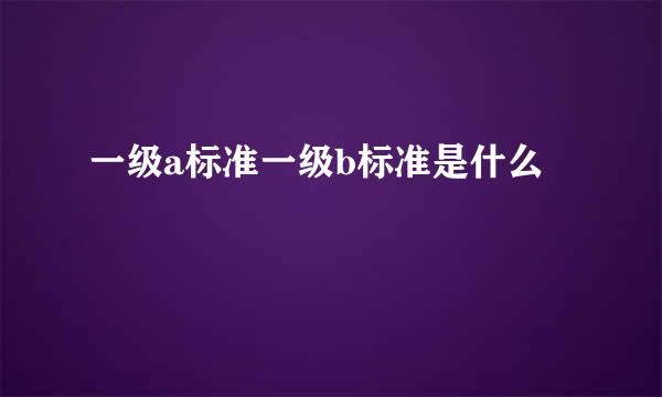 一级a标准一级b标准是什么
