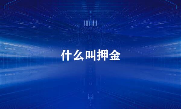 什么叫押金
