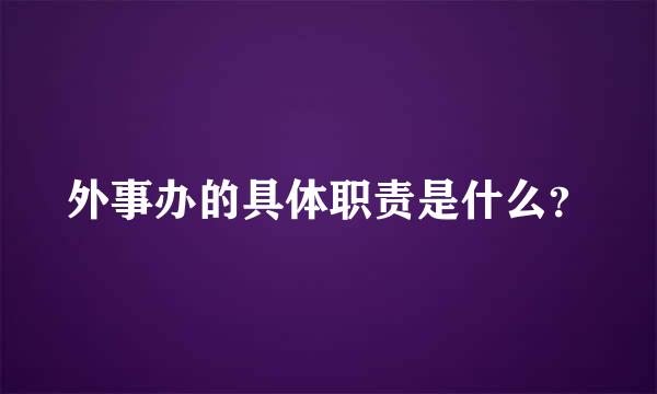 外事办的具体职责是什么？