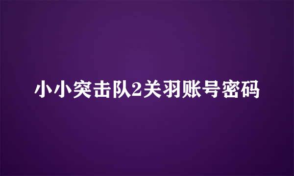 小小突击队2关羽账号密码