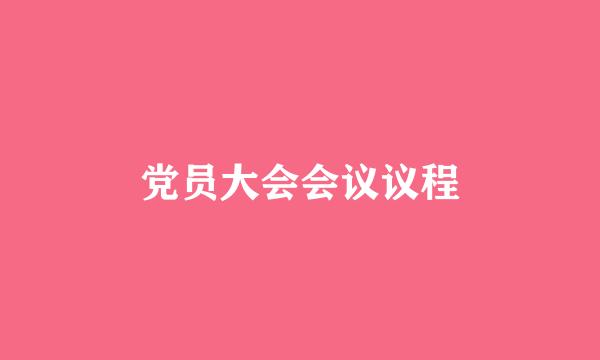 党员大会会议议程