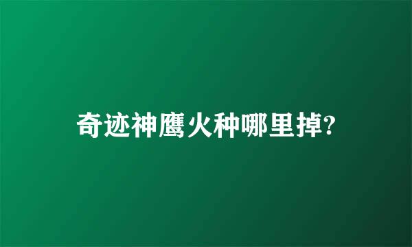 奇迹神鹰火种哪里掉?
