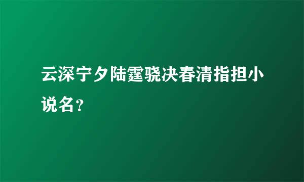 云深宁夕陆霆骁决春清指担小说名？