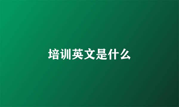 培训英文是什么