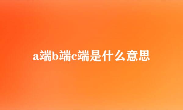 a端b端c端是什么意思