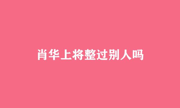 肖华上将整过别人吗