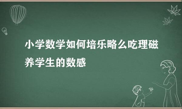 小学数学如何培乐略么吃理磁养学生的数感