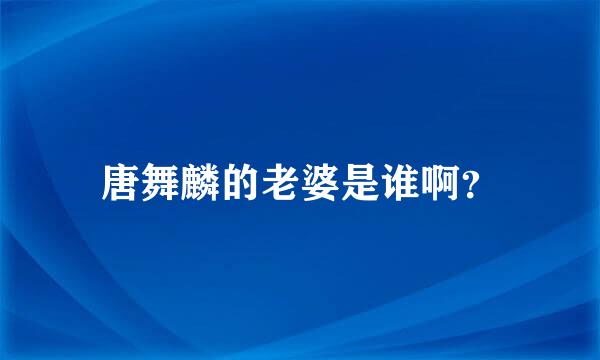 唐舞麟的老婆是谁啊？