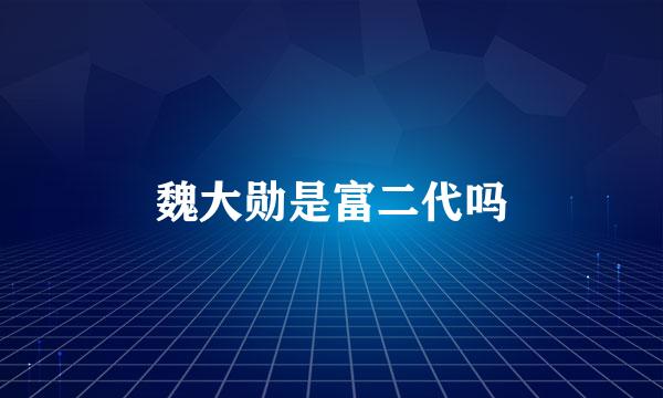 魏大勋是富二代吗