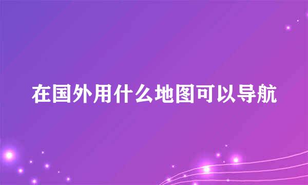 在国外用什么地图可以导航
