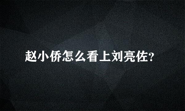 赵小侨怎么看上刘亮佐？