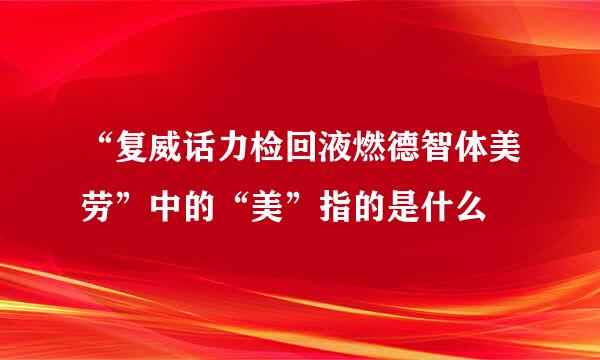 “复威话力检回液燃德智体美劳”中的“美”指的是什么