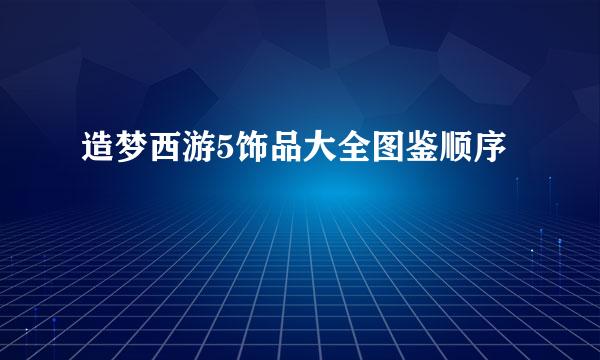 造梦西游5饰品大全图鉴顺序