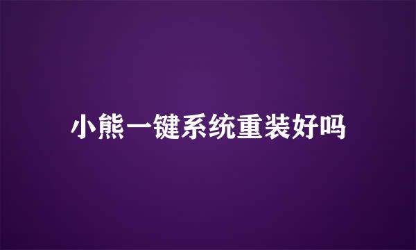 小熊一键系统重装好吗