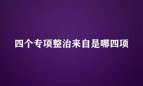 四个专项整治来自是哪四项