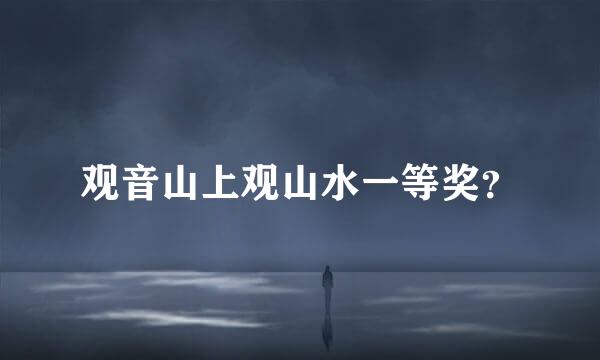 观音山上观山水一等奖？