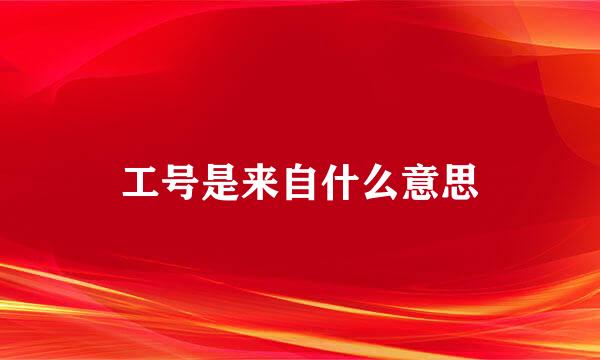 工号是来自什么意思