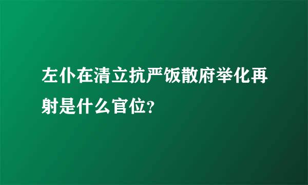 左仆在清立抗严饭散府举化再射是什么官位？