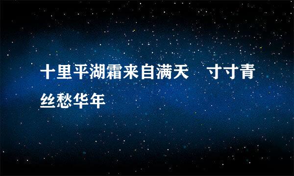 十里平湖霜来自满天 寸寸青丝愁华年
