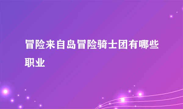 冒险来自岛冒险骑士团有哪些职业