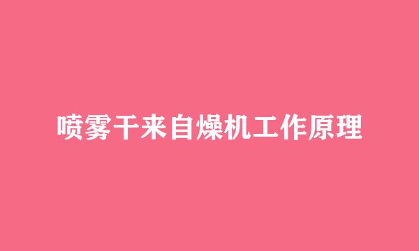 喷雾干来自燥机工作原理