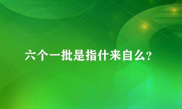 六个一批是指什来自么？