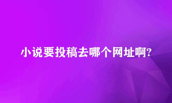 小说要投稿去哪个网址啊?