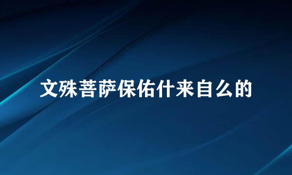 文殊菩萨保佑什来自么的