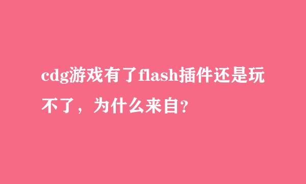 cdg游戏有了flash插件还是玩不了，为什么来自？