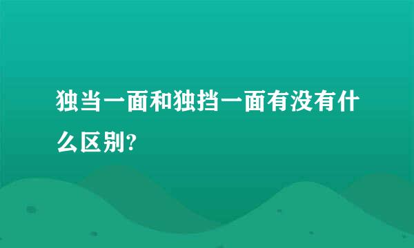 独当一面和独挡一面有没有什么区别?