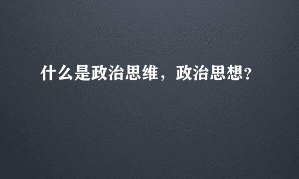 什么是政治思维，政治思想？