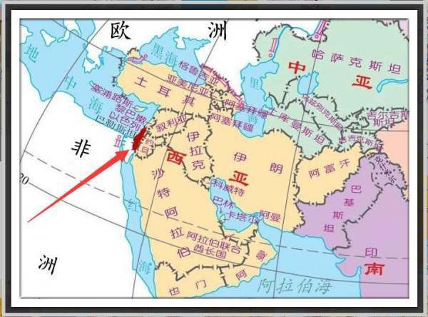 以色列在地图上的位置