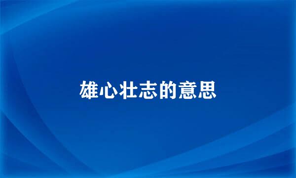 雄心壮志的意思