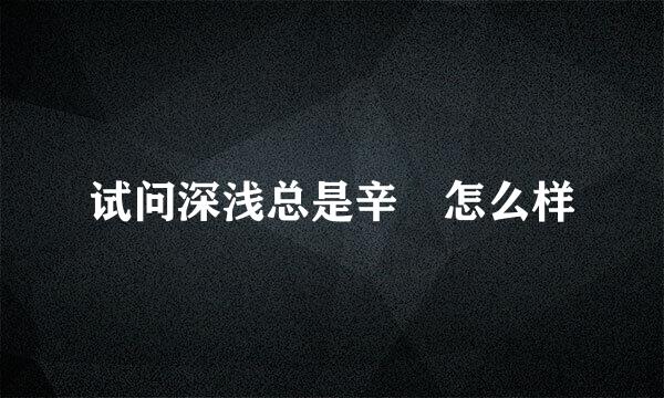 试问深浅总是辛 怎么样