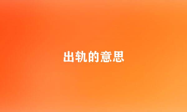 出轨的意思
