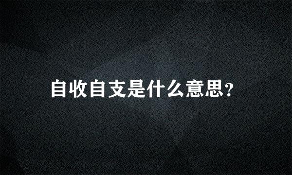 自收自支是什么意思？