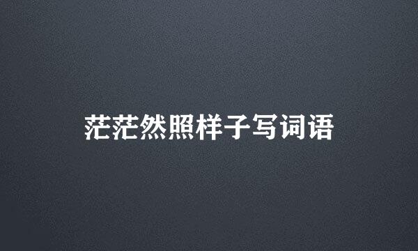 茫茫然照样子写词语