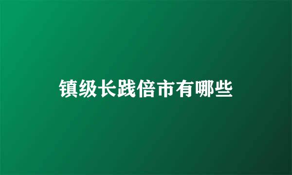 镇级长践倍市有哪些