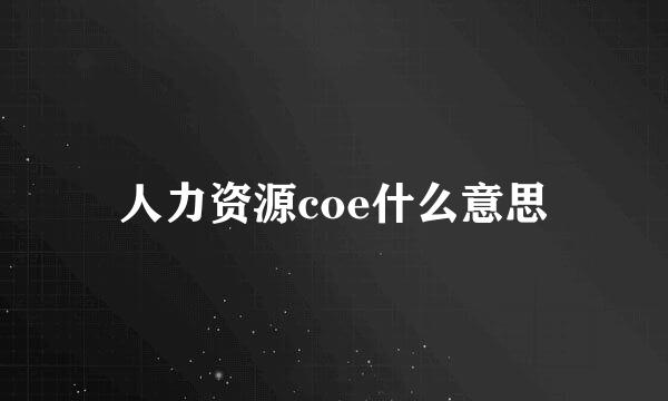 人力资源coe什么意思