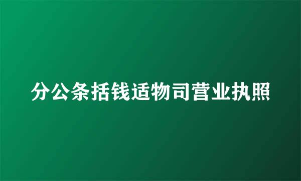 分公条括钱适物司营业执照