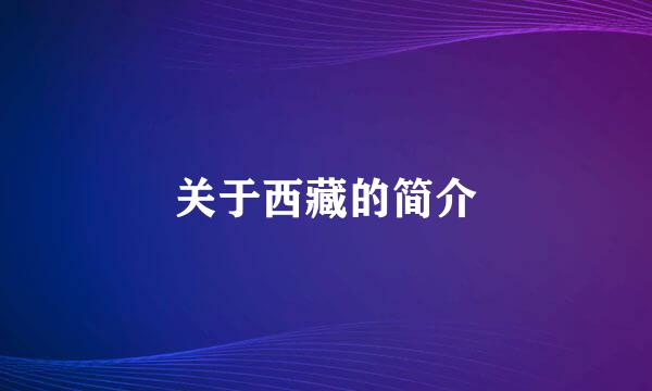 关于西藏的简介