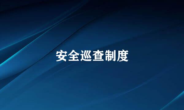 安全巡查制度