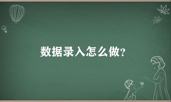 数据录入怎么做？