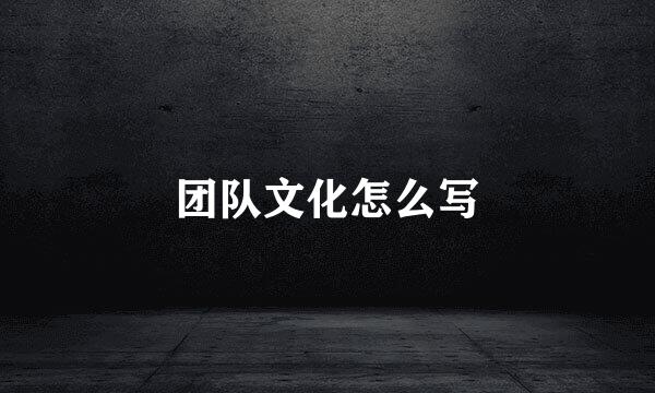 团队文化怎么写