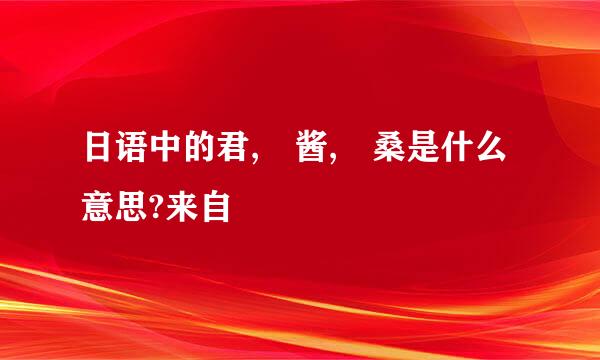 日语中的君, 酱, 桑是什么意思?来自