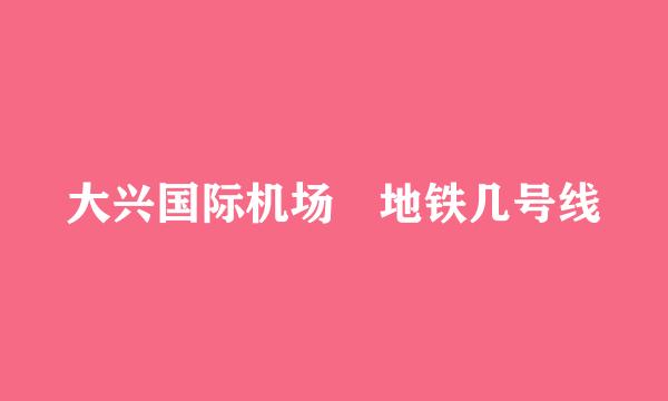 大兴国际机场 地铁几号线