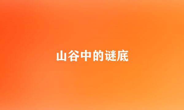 山谷中的谜底