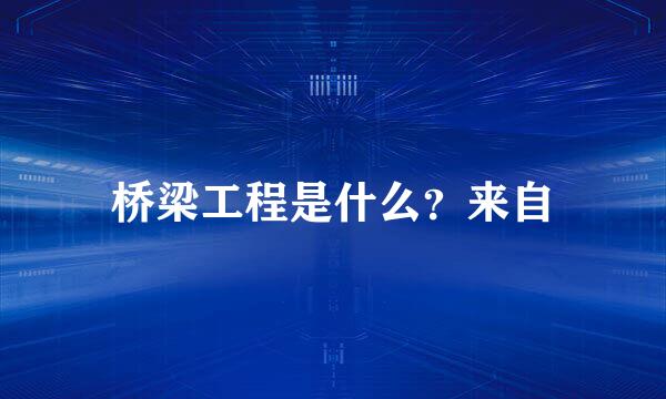 桥梁工程是什么？来自