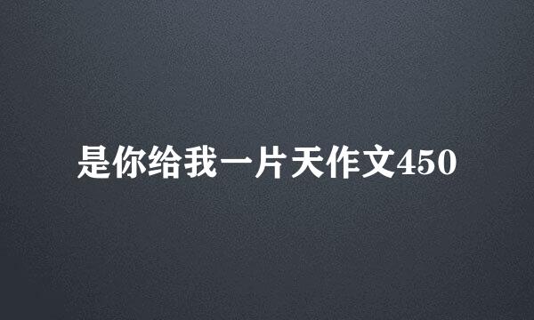 是你给我一片天作文450